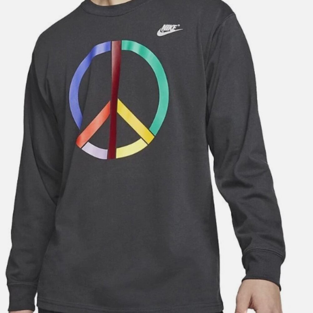 Nike x Olivia Kim Colorful Peace Sign Long Sleeve Off Noir Size Small